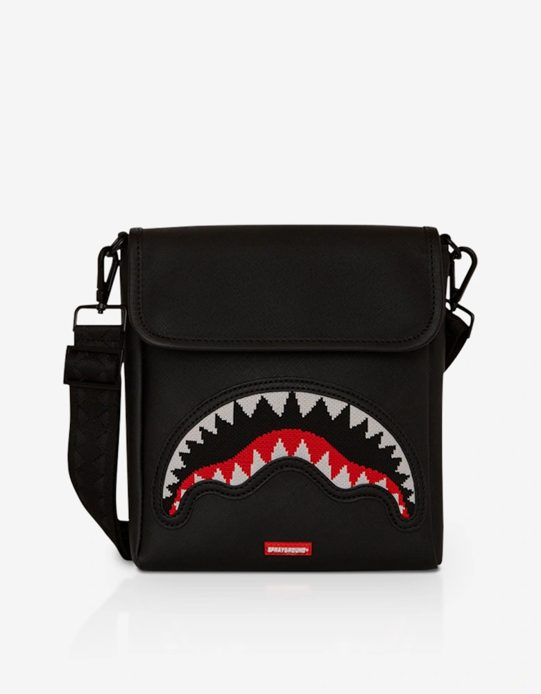 Kids Fly Knit Mouth Messenger Sling in Black (23cm)
