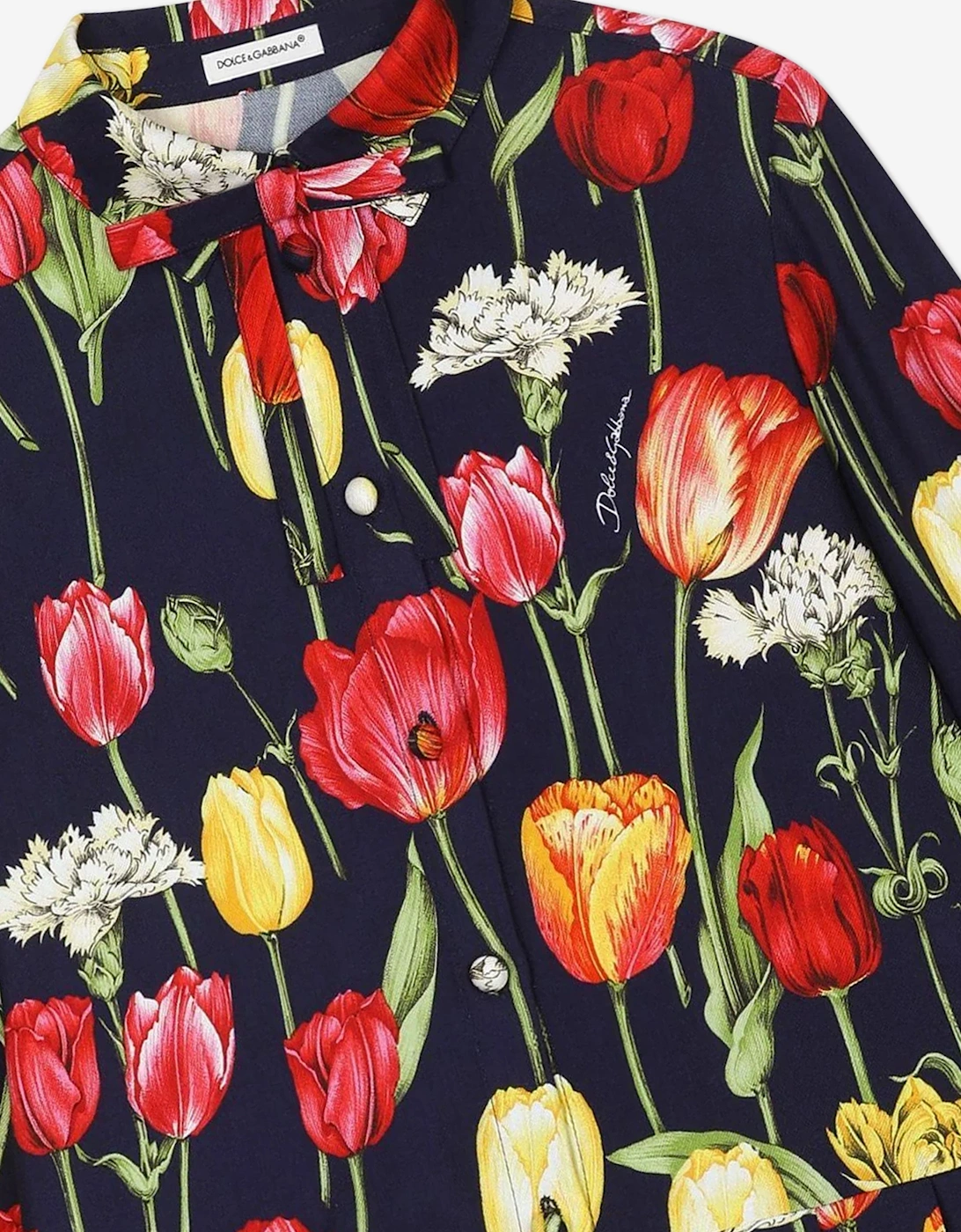 Girls Tulip Print Dress in Multicolour