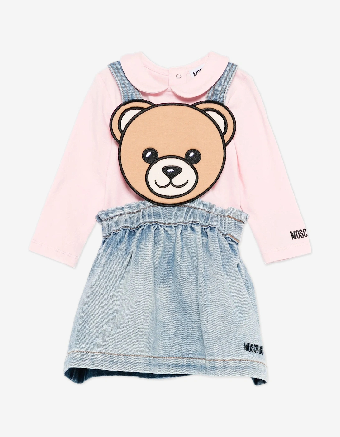 Baby Girls Bear Denim Skirt Set in Blue, 4 of 3
