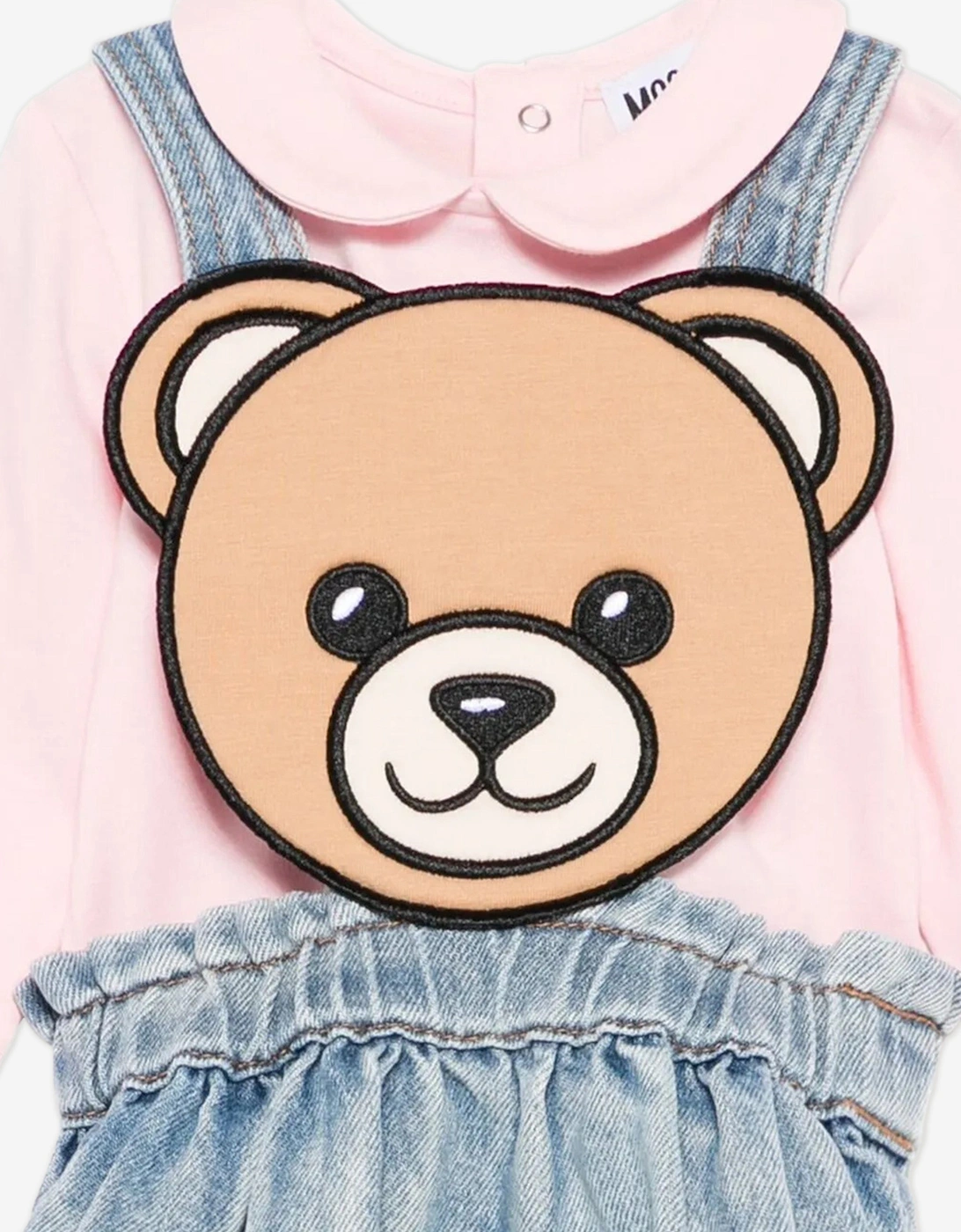 Baby Girls Bear Denim Skirt Set in Blue