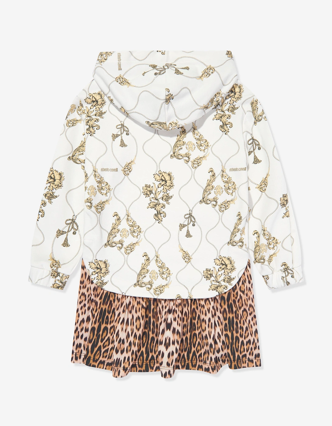 Girls Arabesque Fleece Dress in White