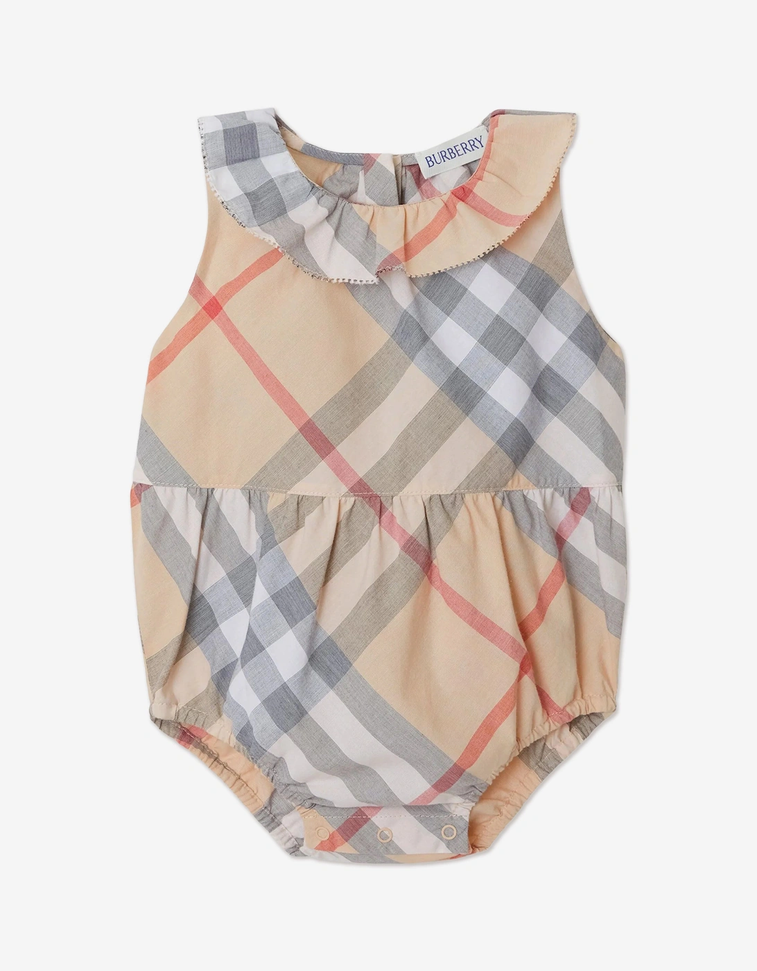 Baby Girls Check Norah Bodysuit in Beige, 5 of 4