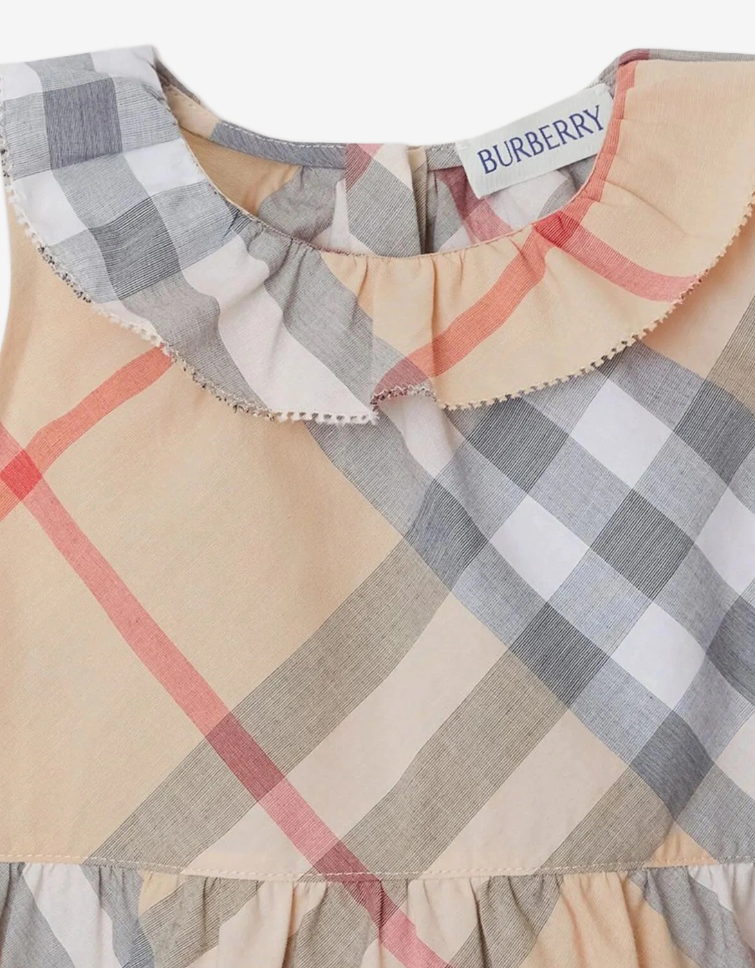 Baby Girls Check Norah Bodysuit in Beige