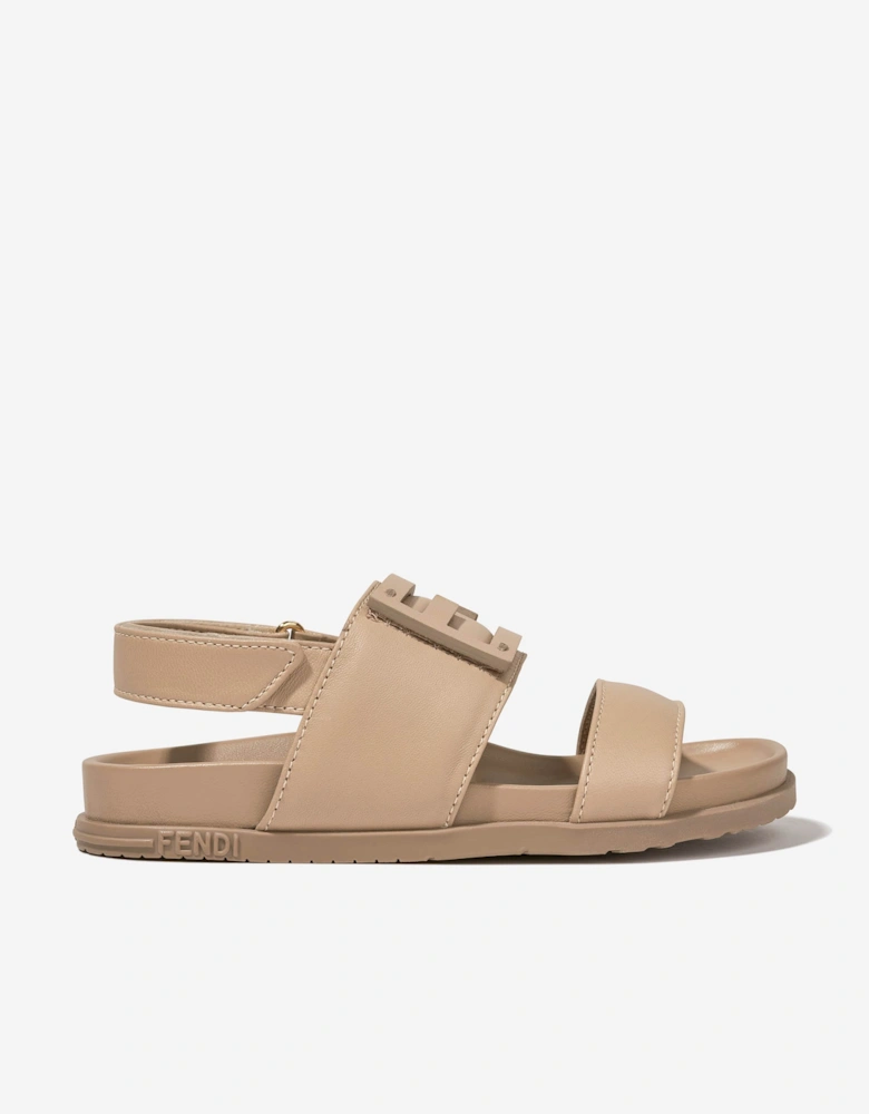 Kids FF Logo Sandals in Beige