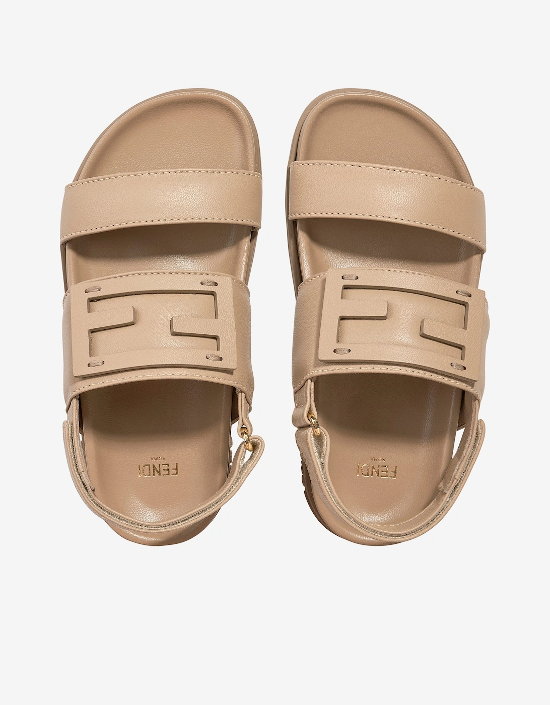 Kids FF Logo Sandals in Beige