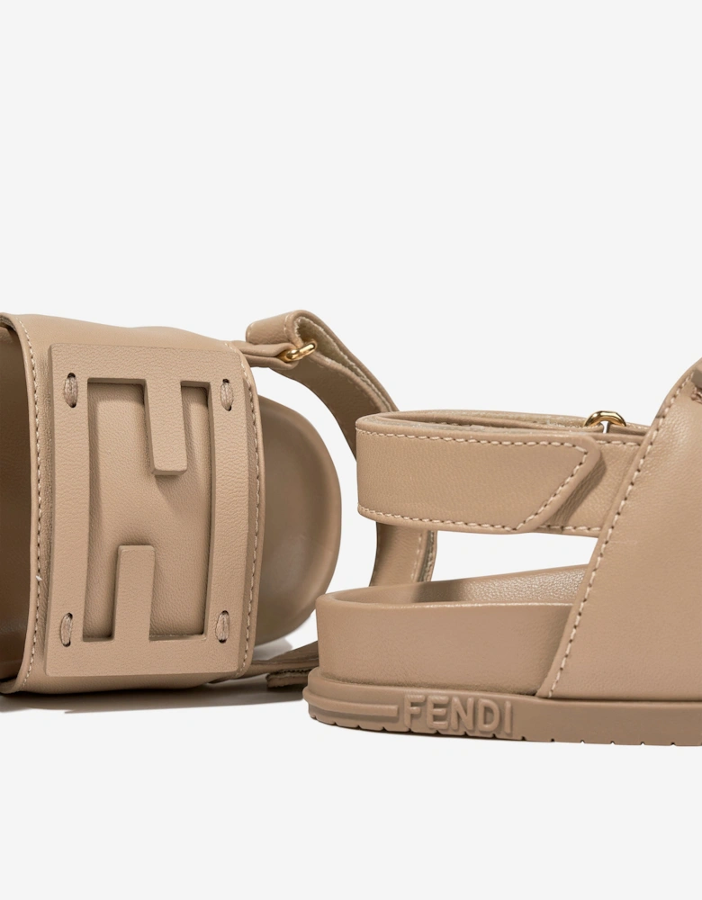 Kids FF Logo Sandals in Beige