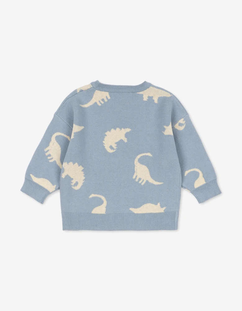 Boys Dino Lapis Knit Sweatshirt in Blue