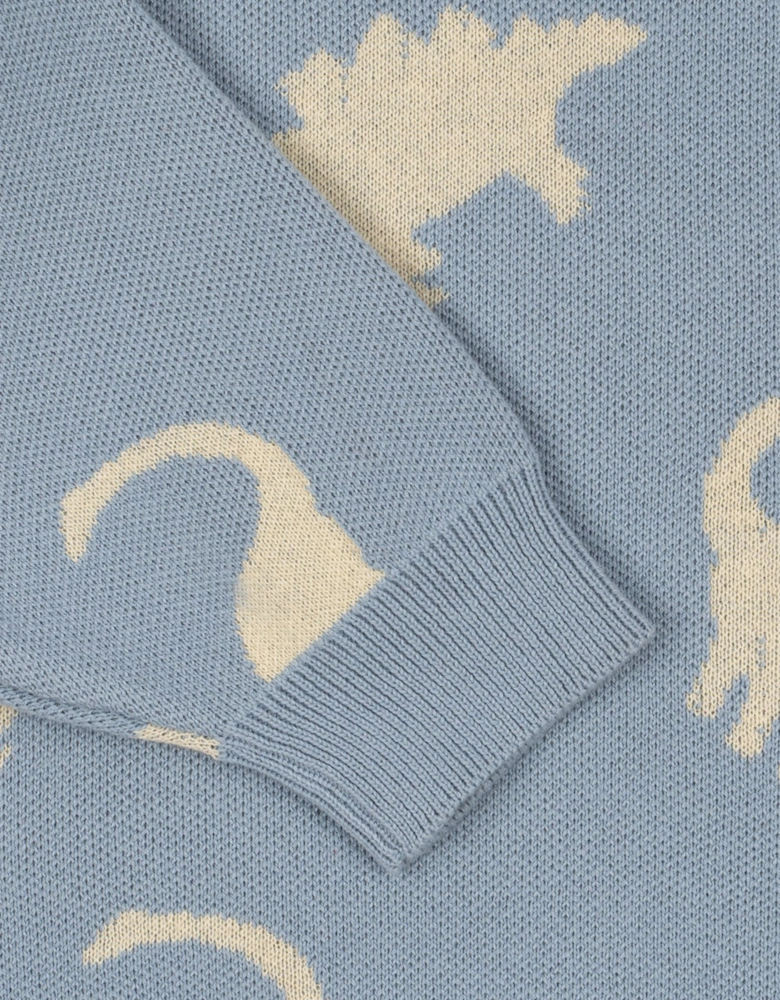 Boys Dino Lapis Knit Sweatshirt in Blue