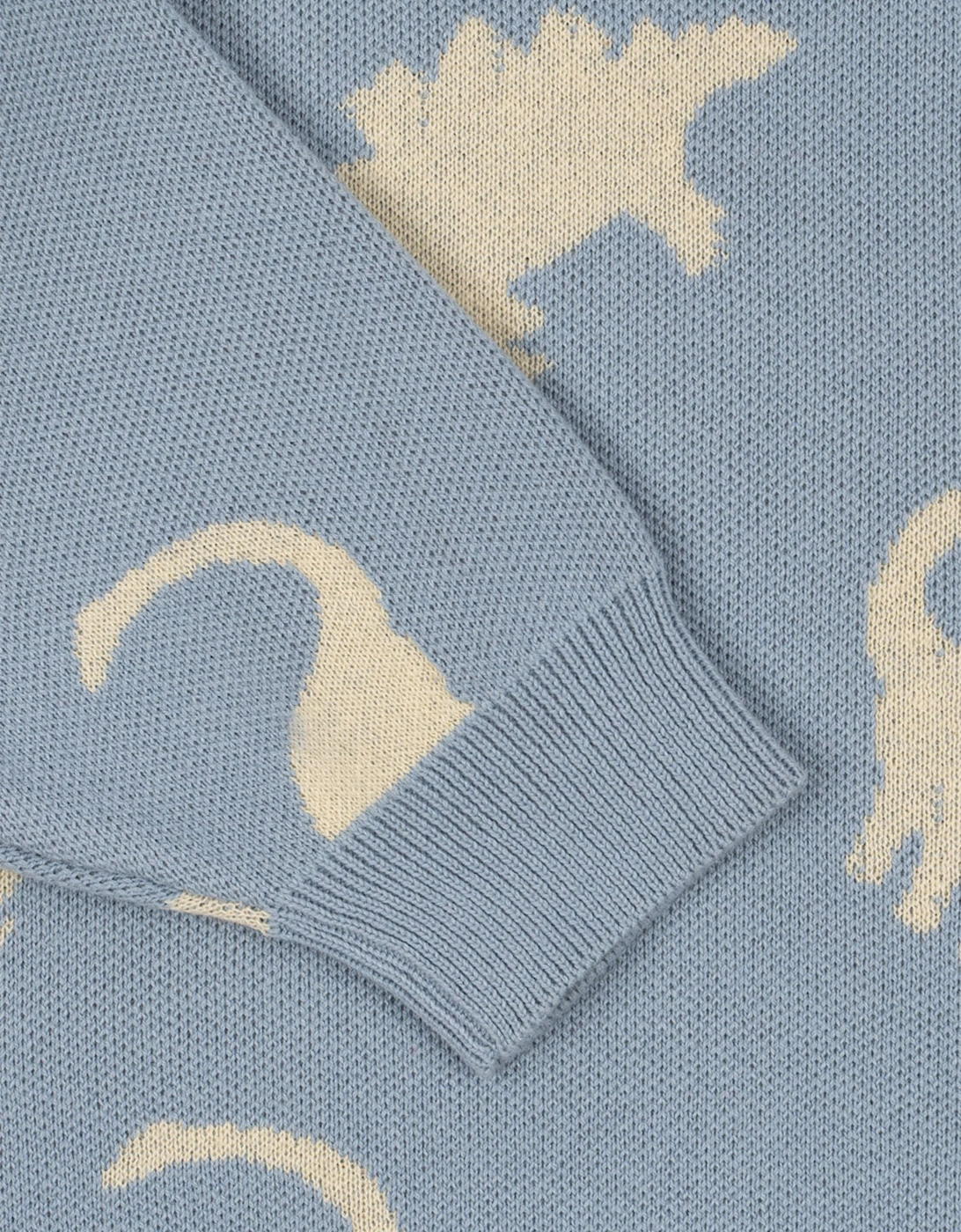 Boys Dino Lapis Knit Sweatshirt in Blue