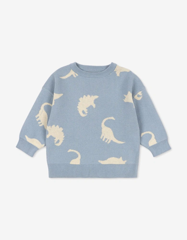 Boys Dino Lapis Knit Sweatshirt in Blue