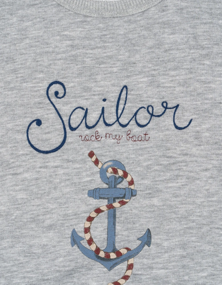 Kids Lou Sailor Sweatshirt in Grey