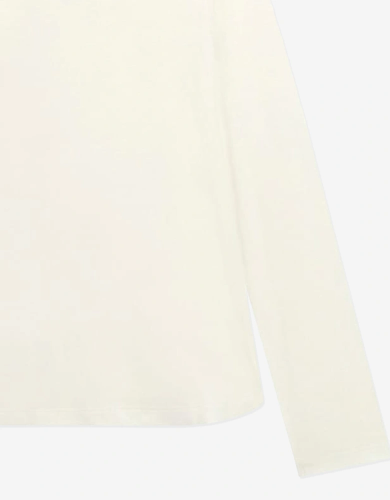 Girls Long Sleeve Logo T-Shirt in White