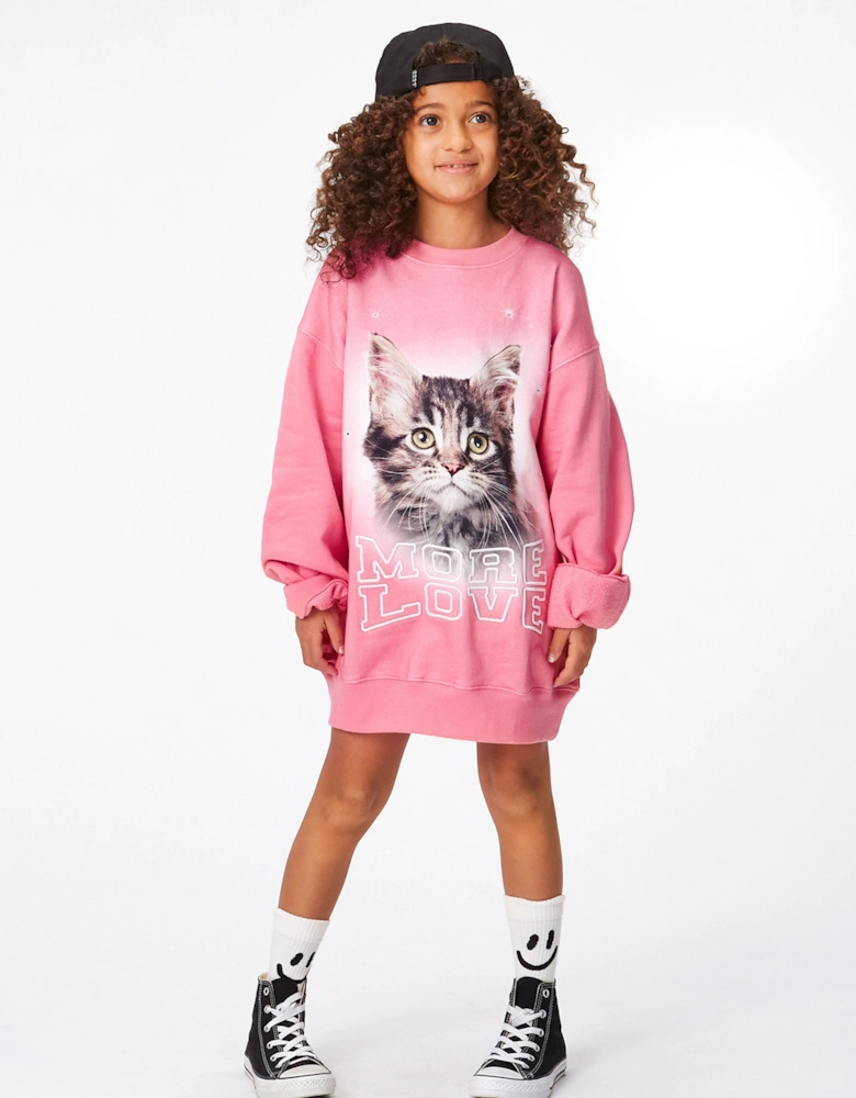 Girls Be Happy Sweatshirt in Pink