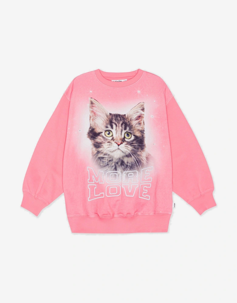 Girls Be Happy Sweatshirt in Pink