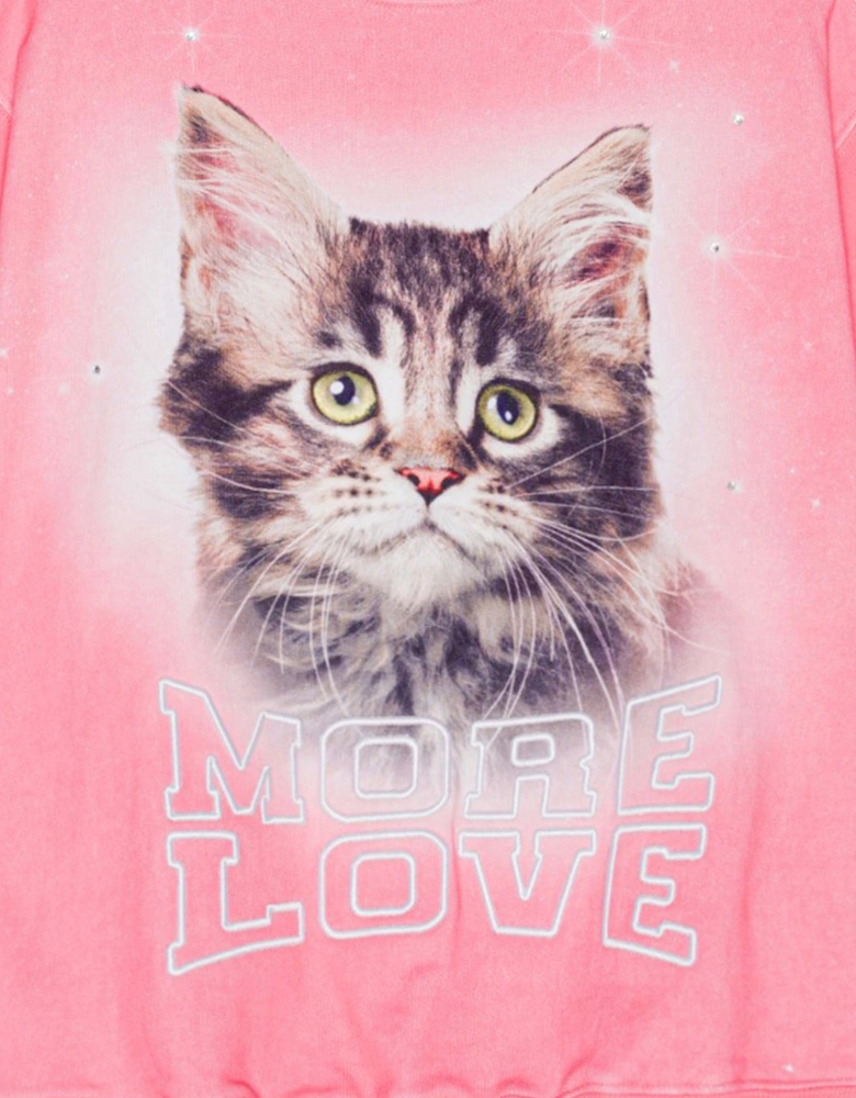 Girls Be Happy Sweatshirt in Pink