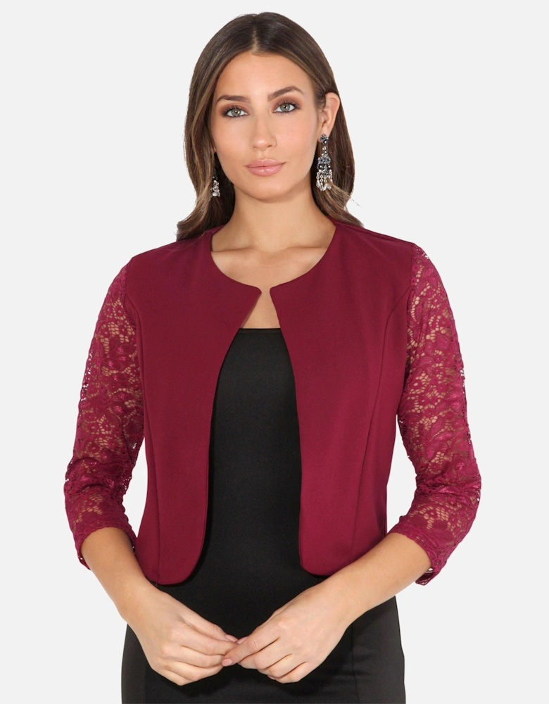 Long Lace Sleeve Cropped Evening Shrug