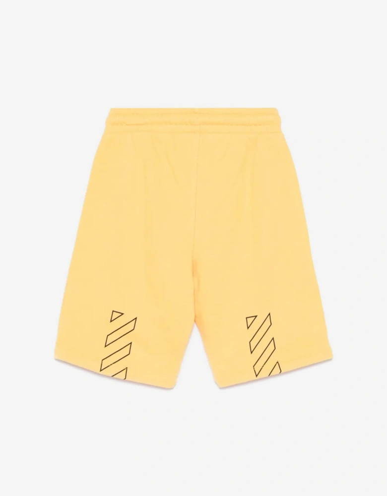 Boys Bookish Diag Sweat Shorts in Yellow