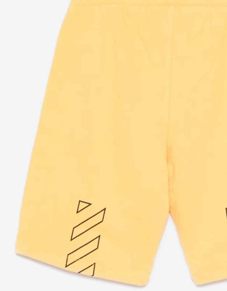 Boys Bookish Diag Sweat Shorts in Yellow