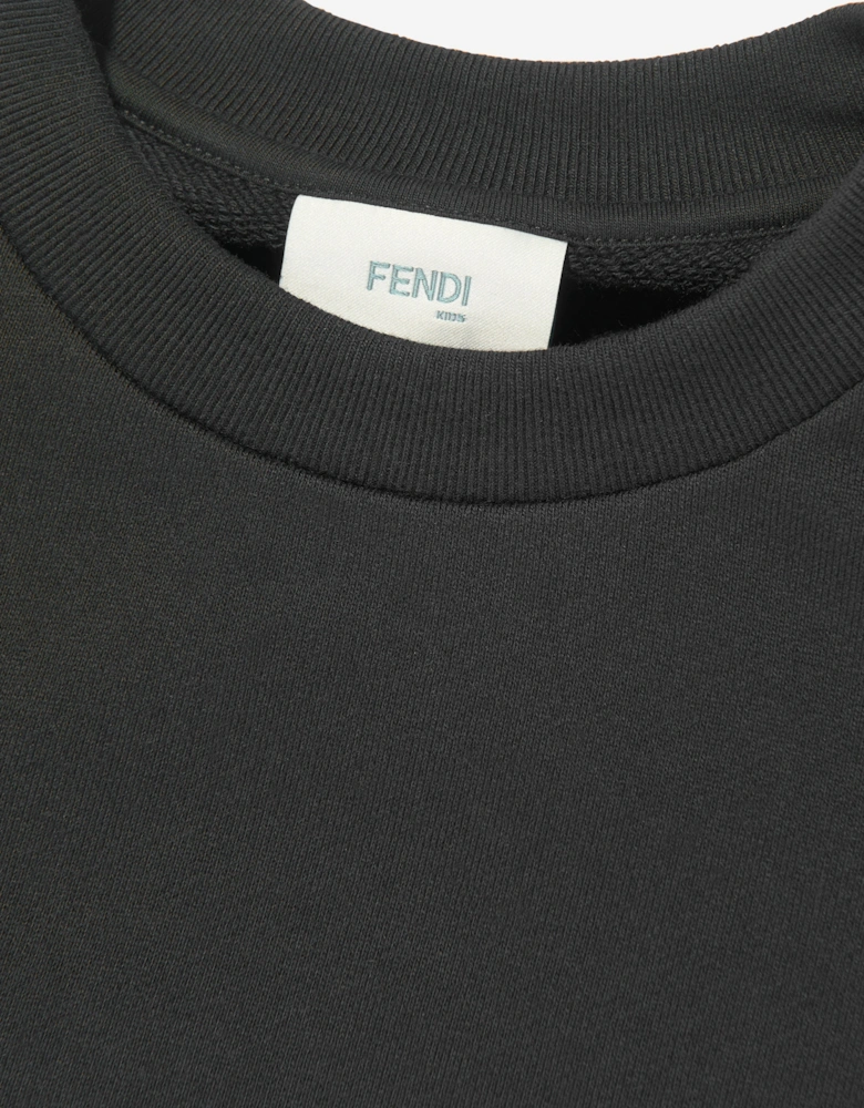 Girls Cropped FF Logo Top in Black