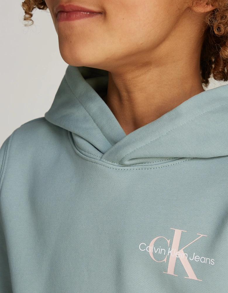 Kids Small Monogram Hoodie in Green