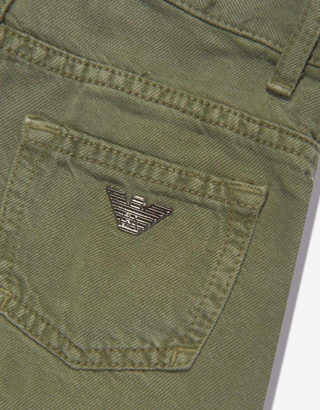 Boys Linen Blend Trousers in Green