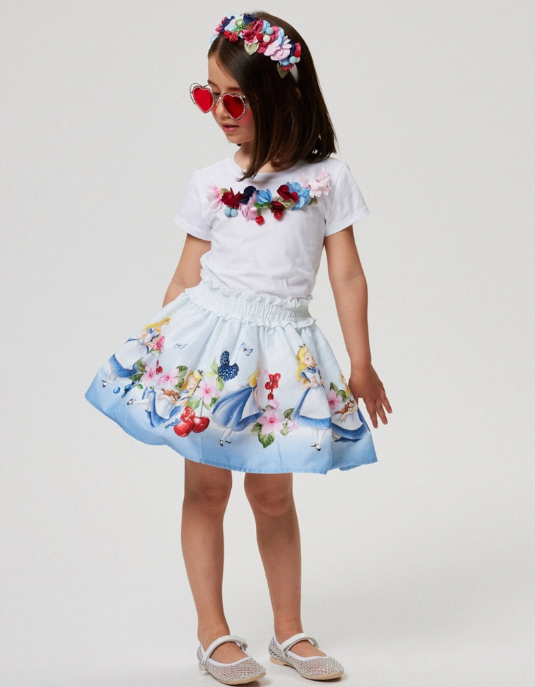 Girls Flower and Fruit T-Shirt in White