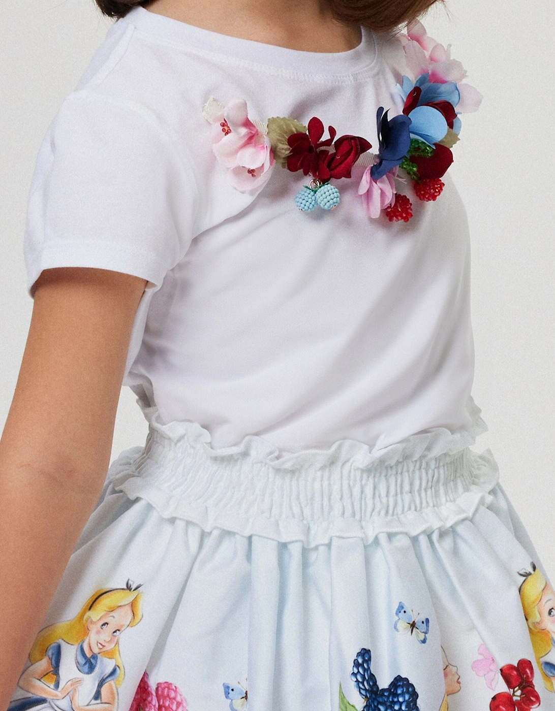 Girls Flower and Fruit T-Shirt in White