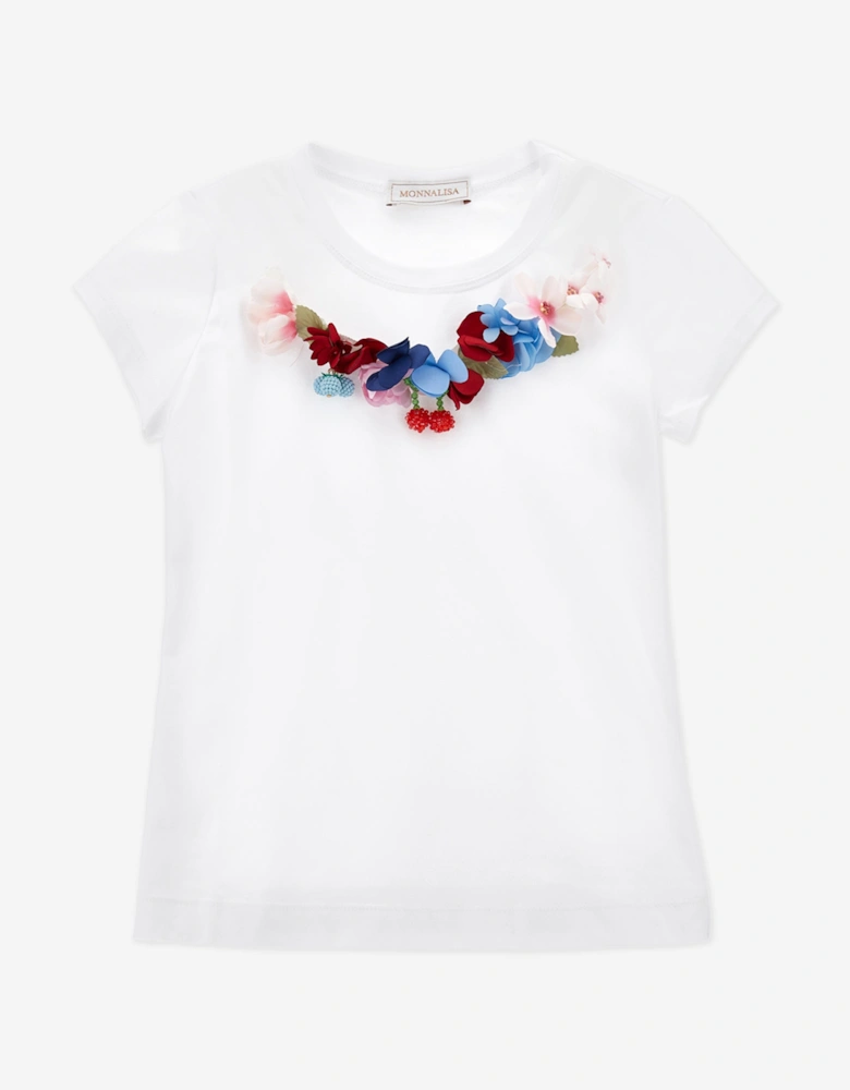 Girls Flower and Fruit T-Shirt in White