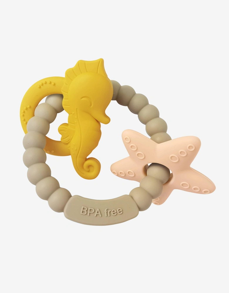 Baby Seahorse and Starfish Teether in Brown