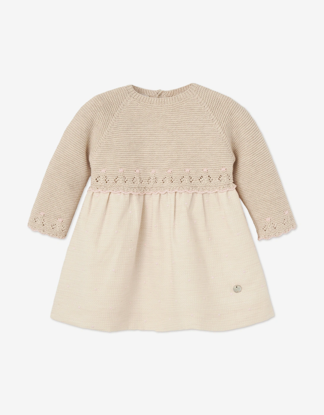 Baby Girls Dress and Bloomers Set in Beige