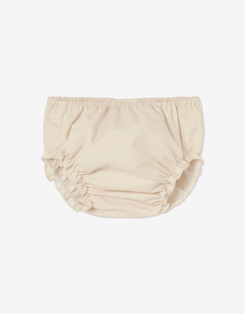Baby Girls Dress and Bloomers Set in Beige