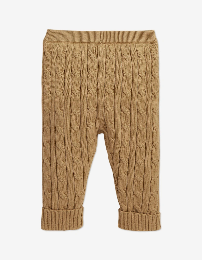 Baby Boys Cable Knit Cardigan and Trouser Set in Beige