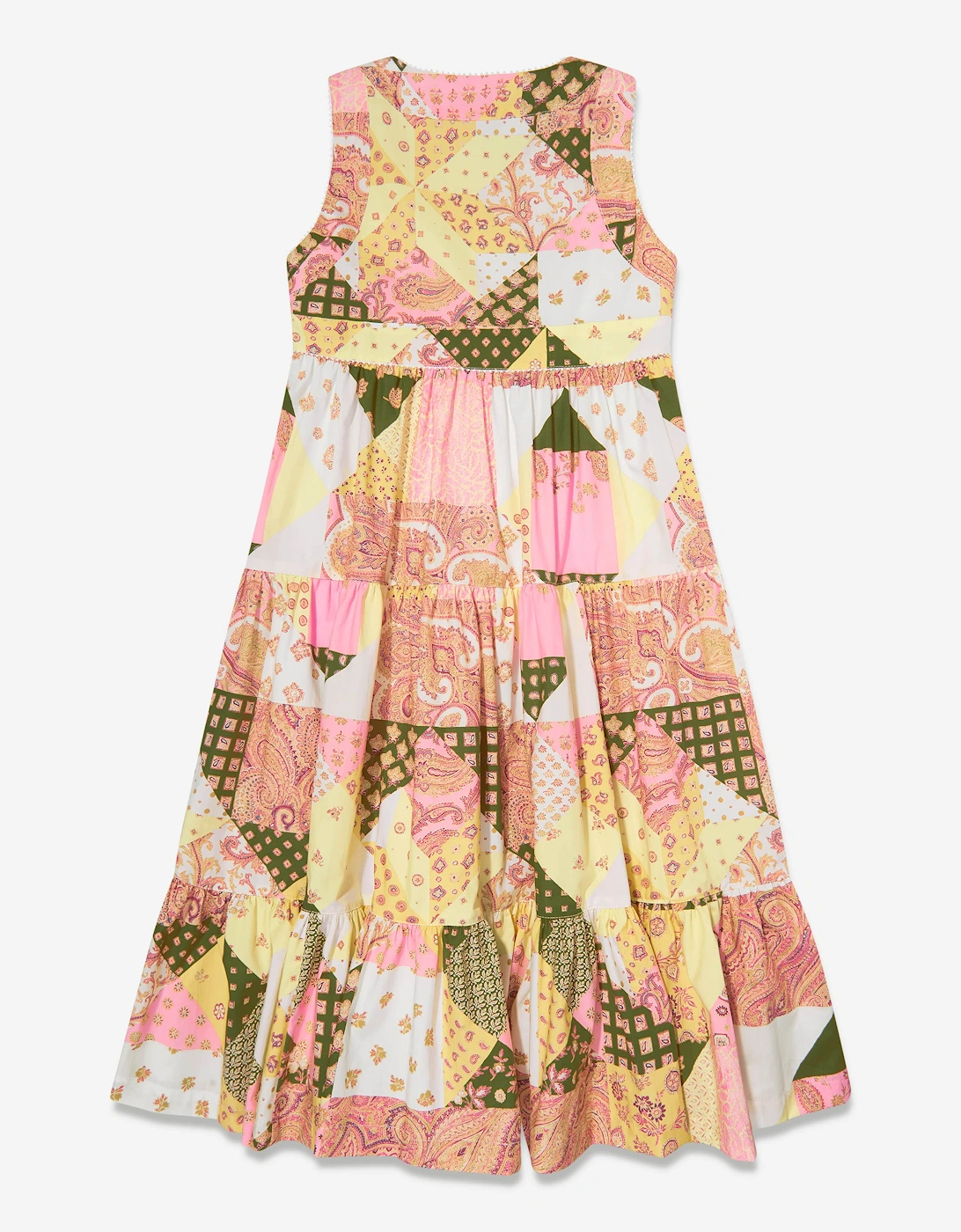 Girls Paisley Patchwork Dress in Pink