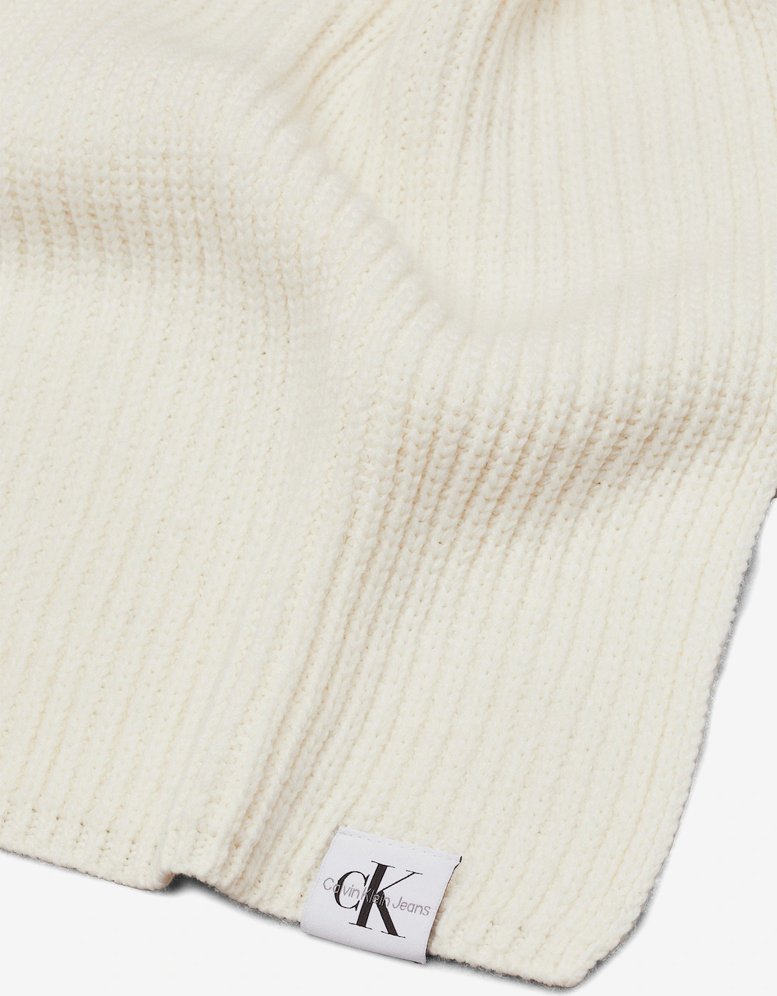 Girls Monogram Rib Scarf and Beanie Set in Ivory
