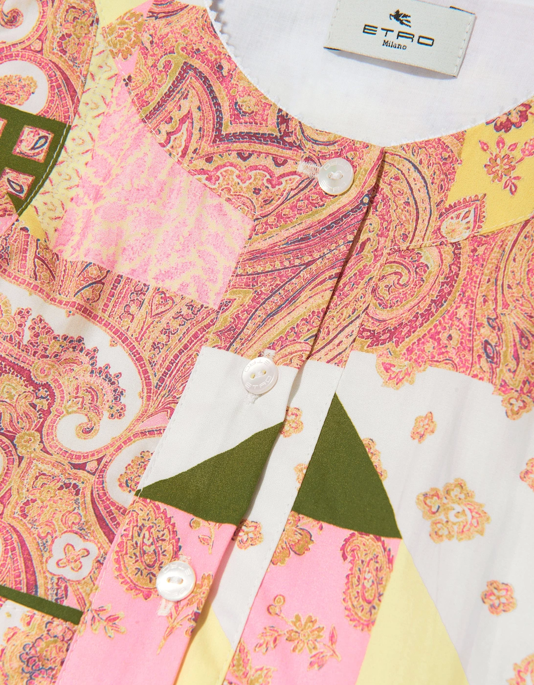 Girls Paisley Patchwork Dress in Pink