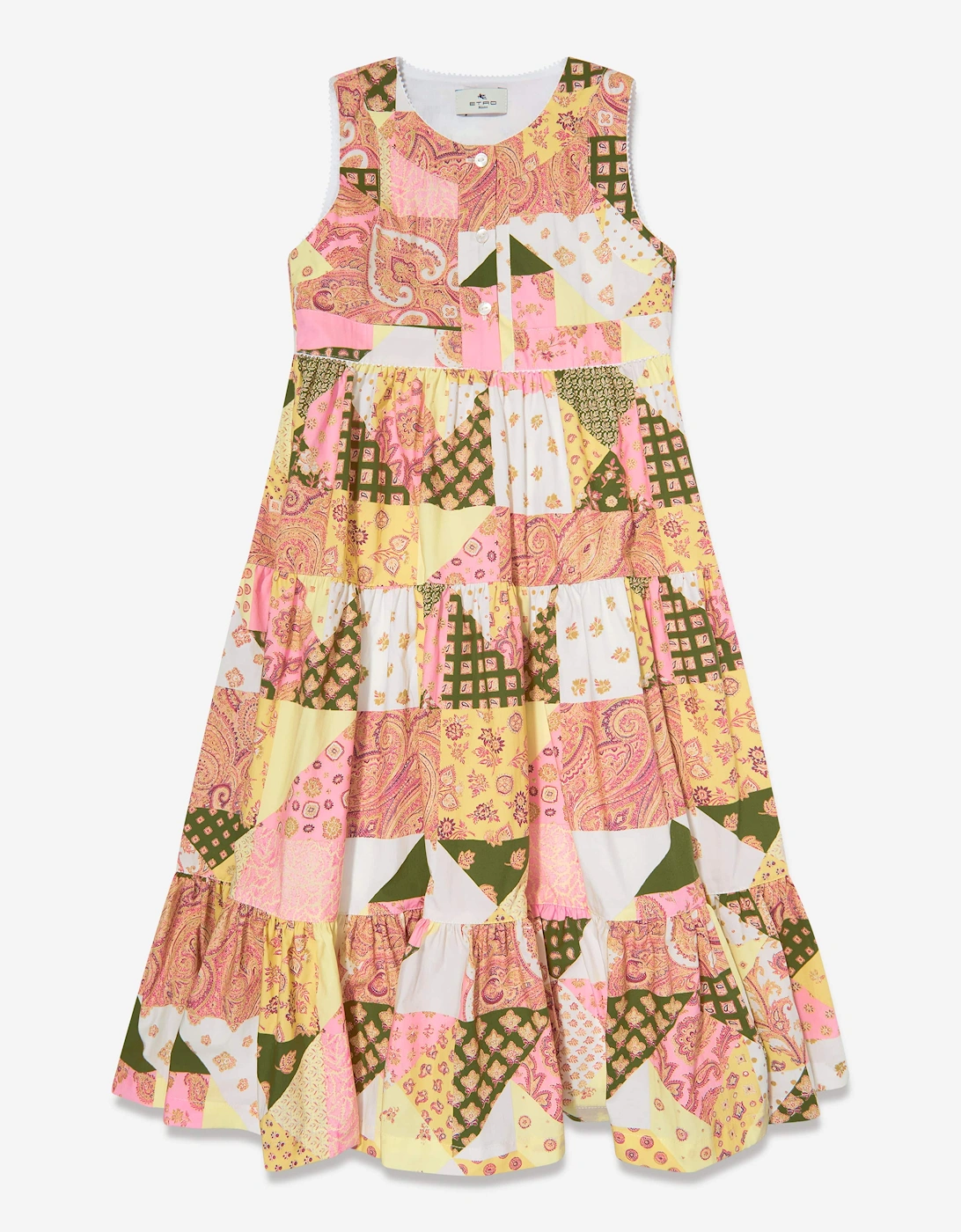 Girls Paisley Patchwork Dress in Pink, 5 of 4