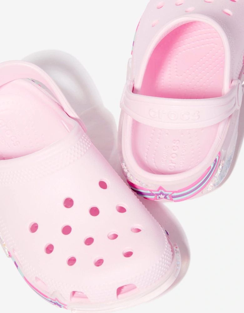 Girls Classic Star Sparkle Clog in Pink
