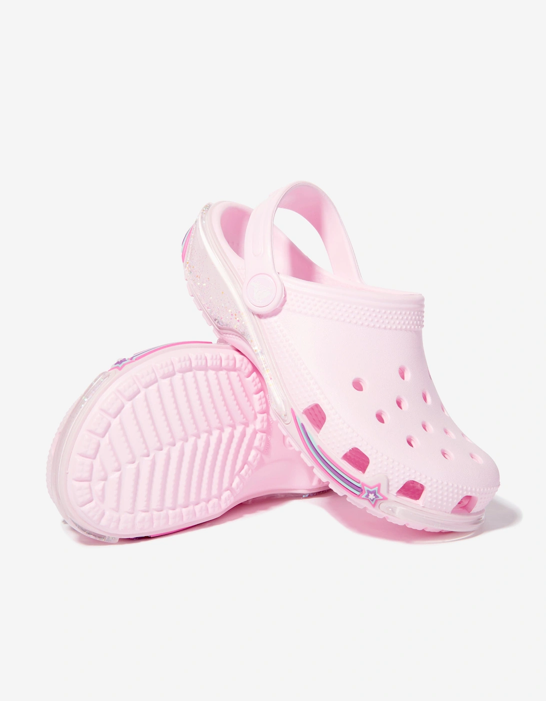Girls Classic Star Sparkle Clog in Pink