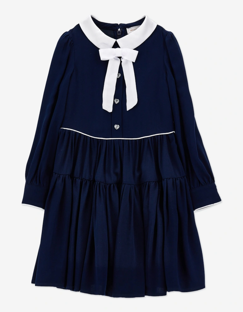 Girls Irina Twill Dress in Navy