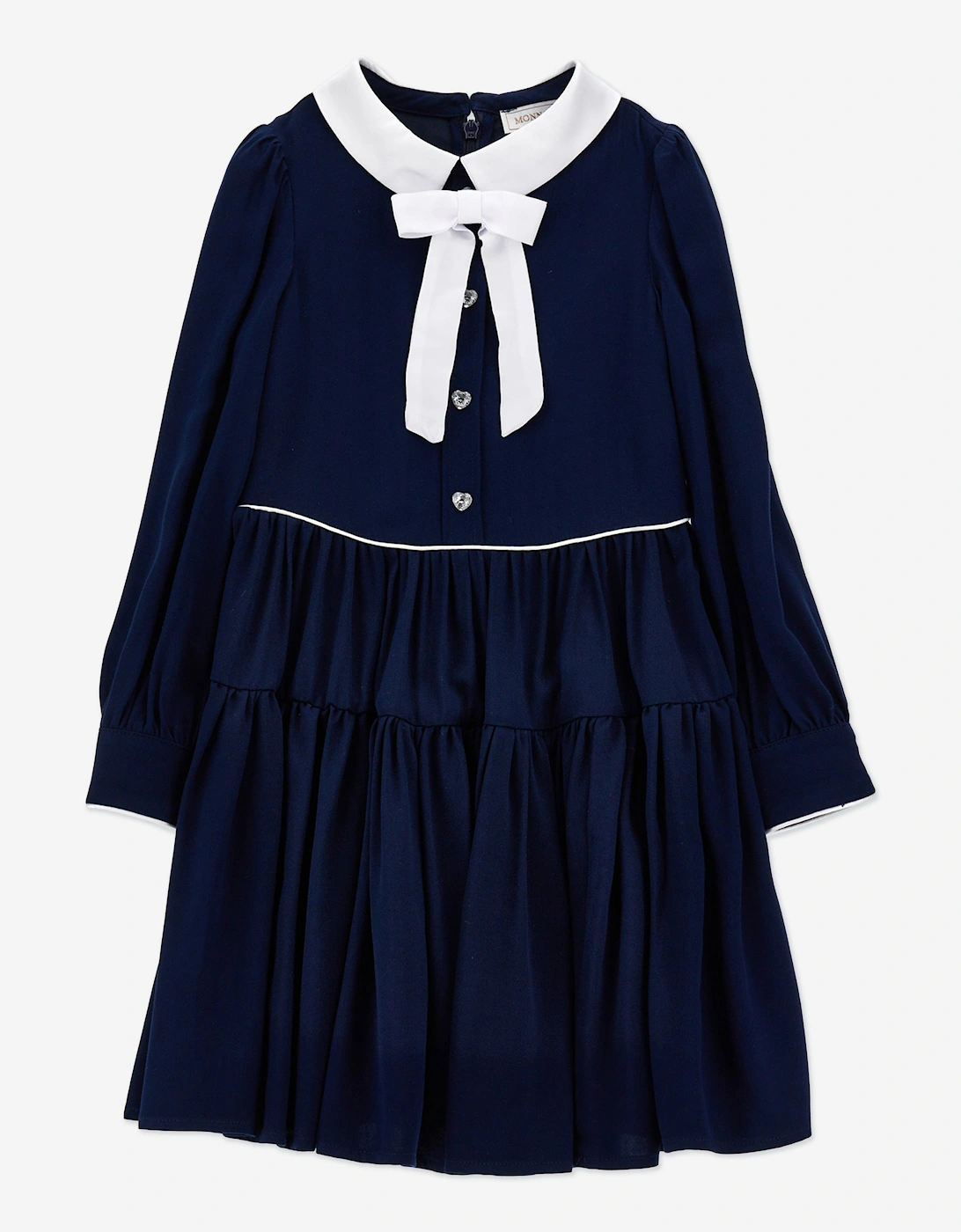 Girls Irina Twill Dress in Navy, 5 of 4
