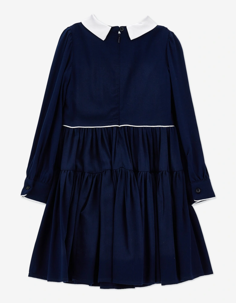 Girls Irina Twill Dress in Navy