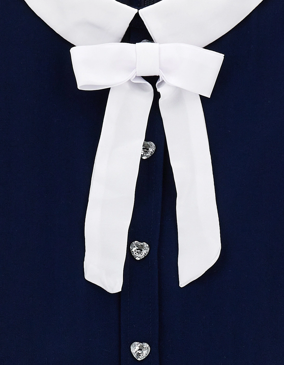 Girls Irina Twill Dress in Navy