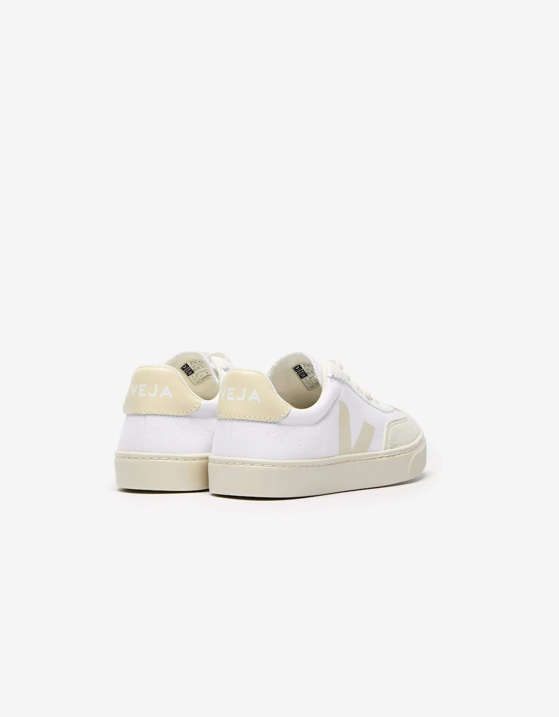 Kids Canvas Small Volley Trainers in White
