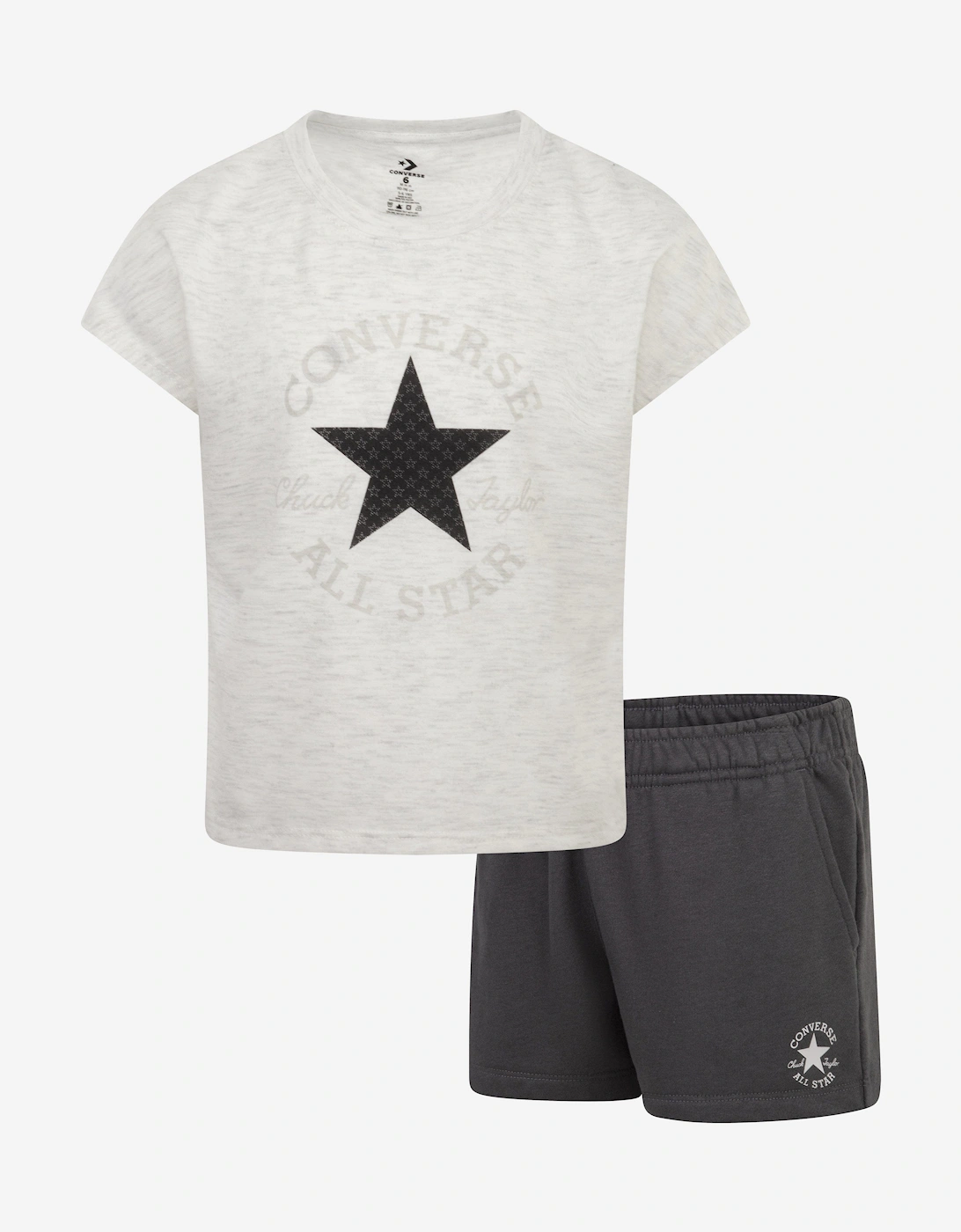 Girls Boxy T-Shirt and Shorts Set in Grey, 5 of 4
