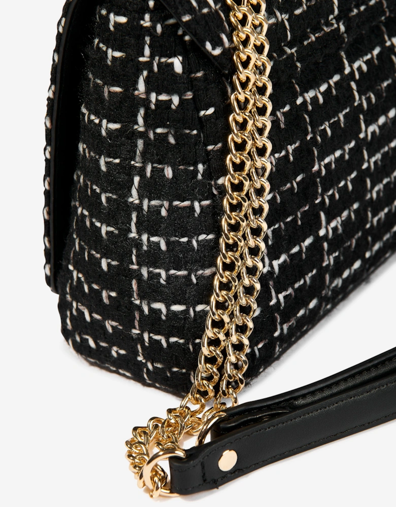 Tweed Flap Bag in Black (25.5cm)