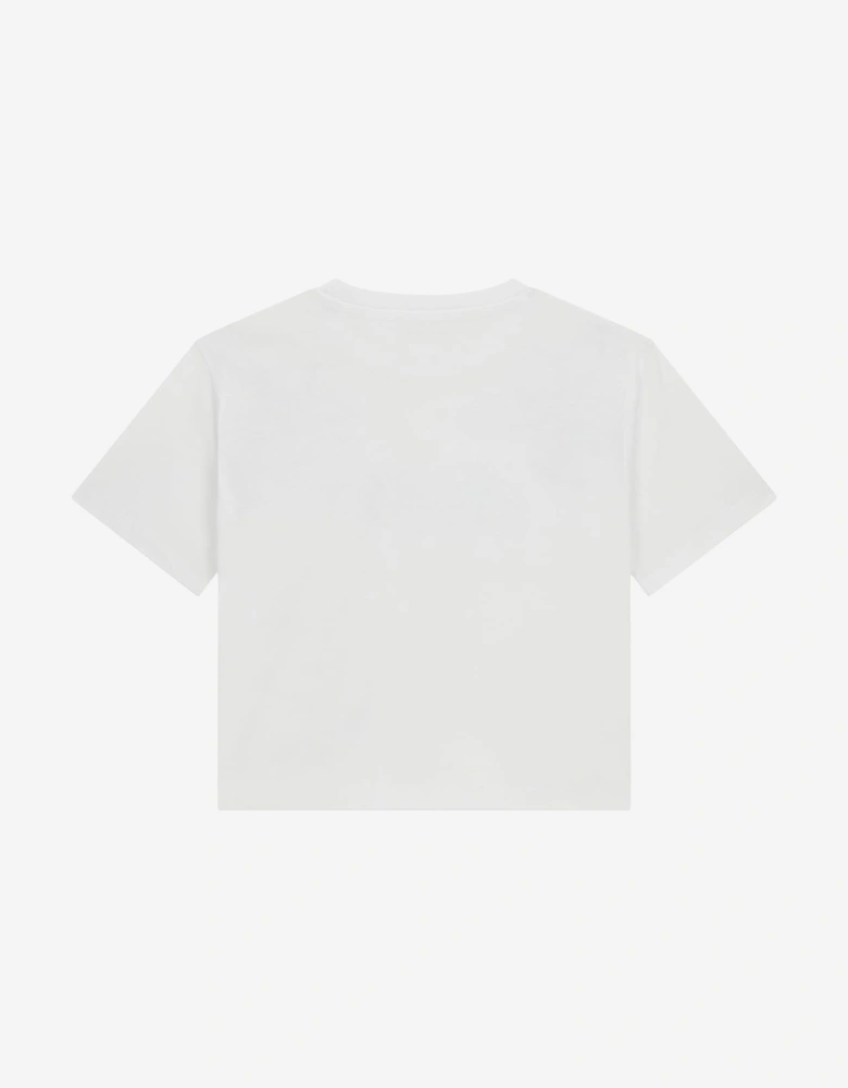Girls Midi Logo T-Shirt in White