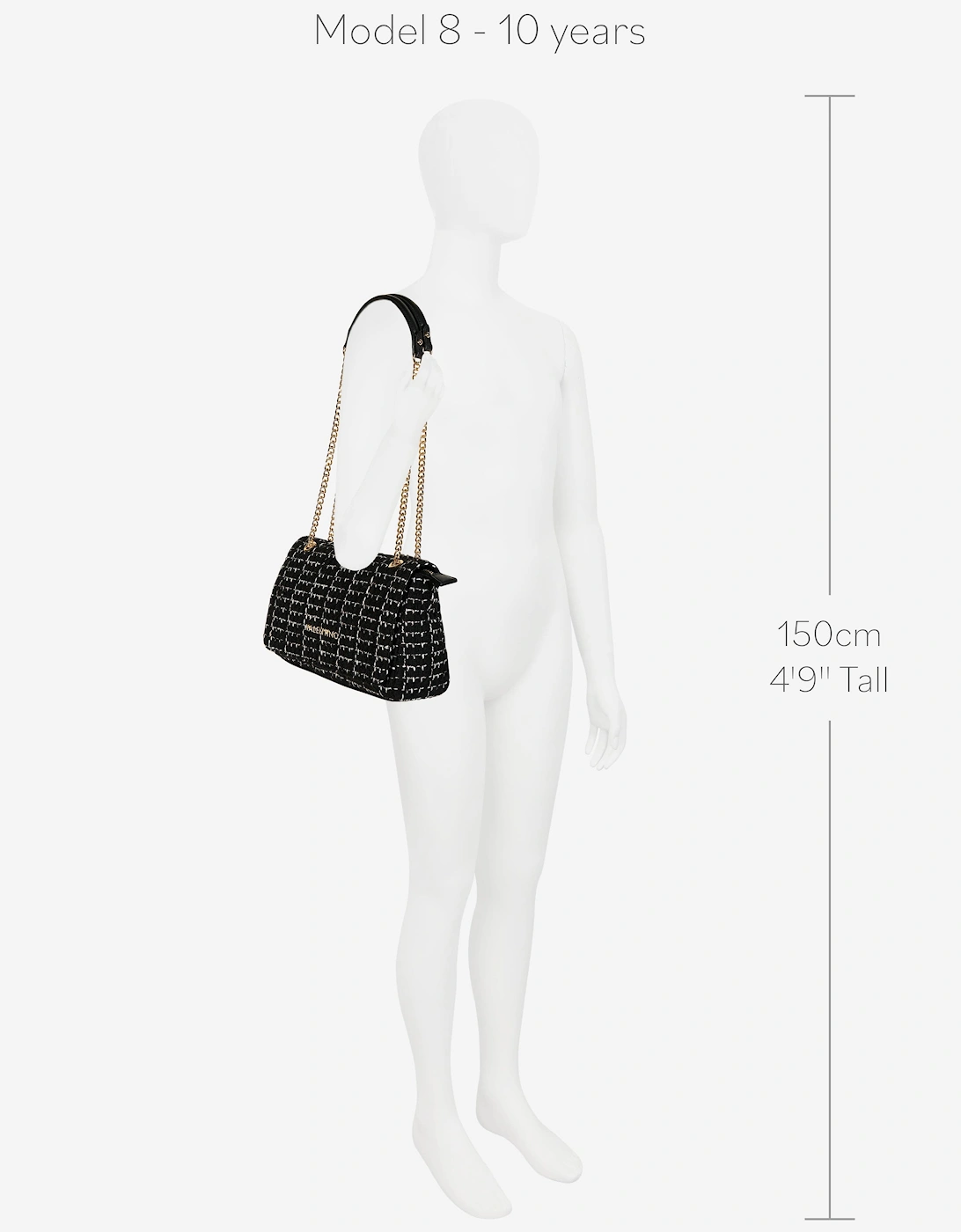 Tweed Flap Bag in Black (25.5cm)