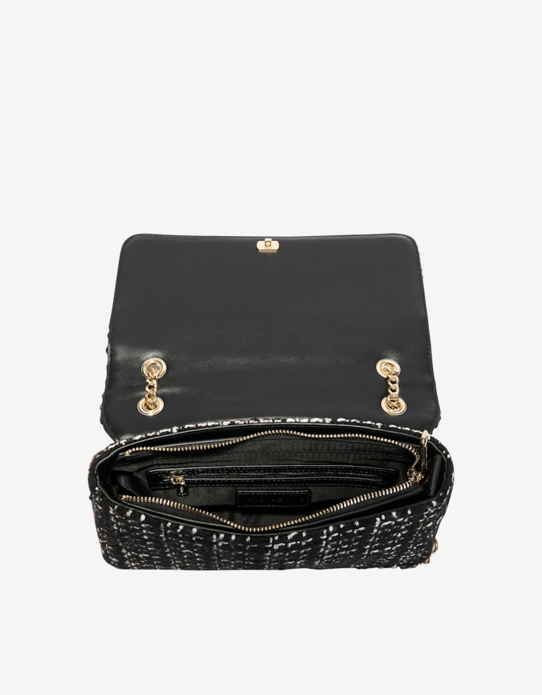Tweed Flap Bag in Black (25.5cm)