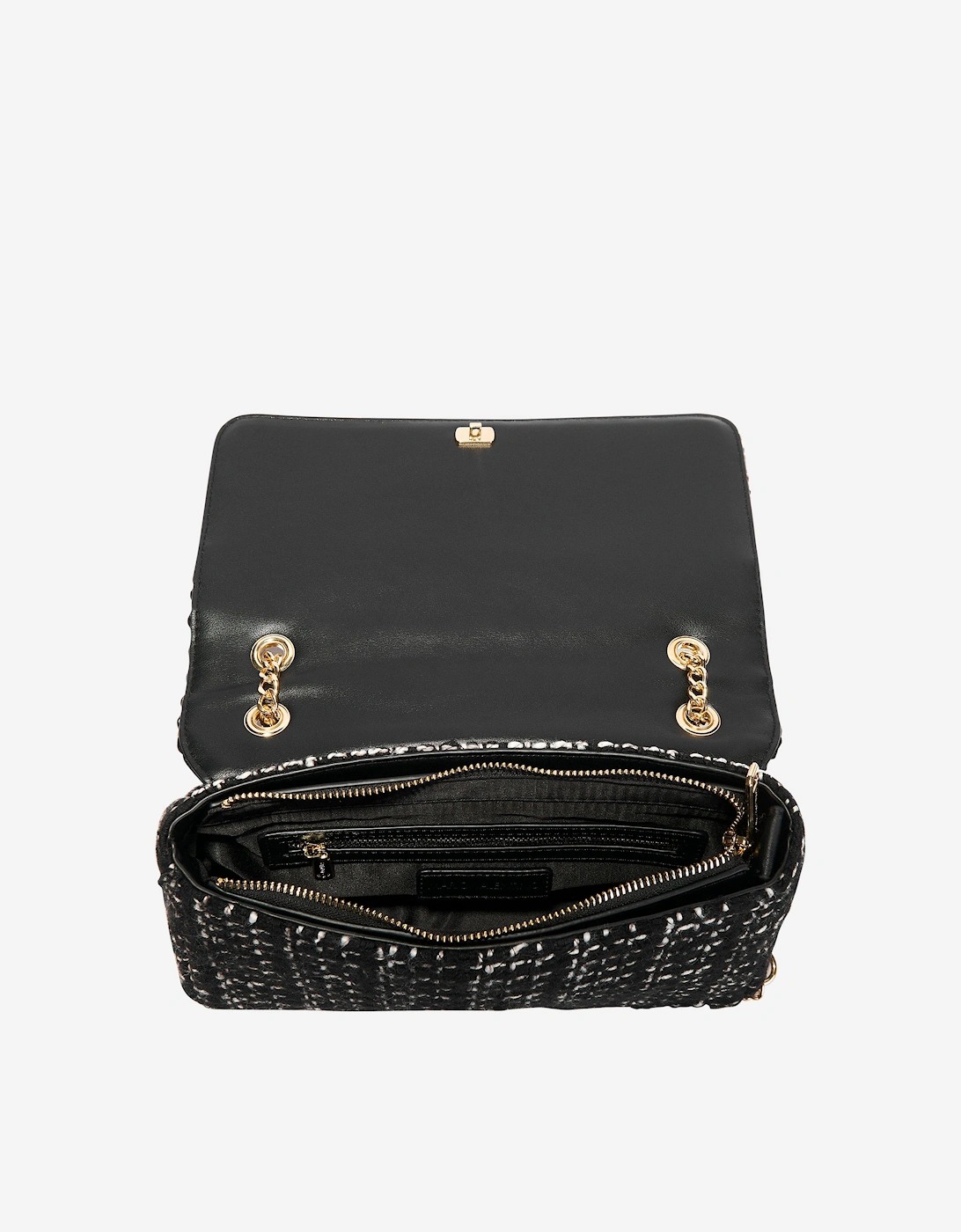 Tweed Flap Bag in Black (25.5cm)