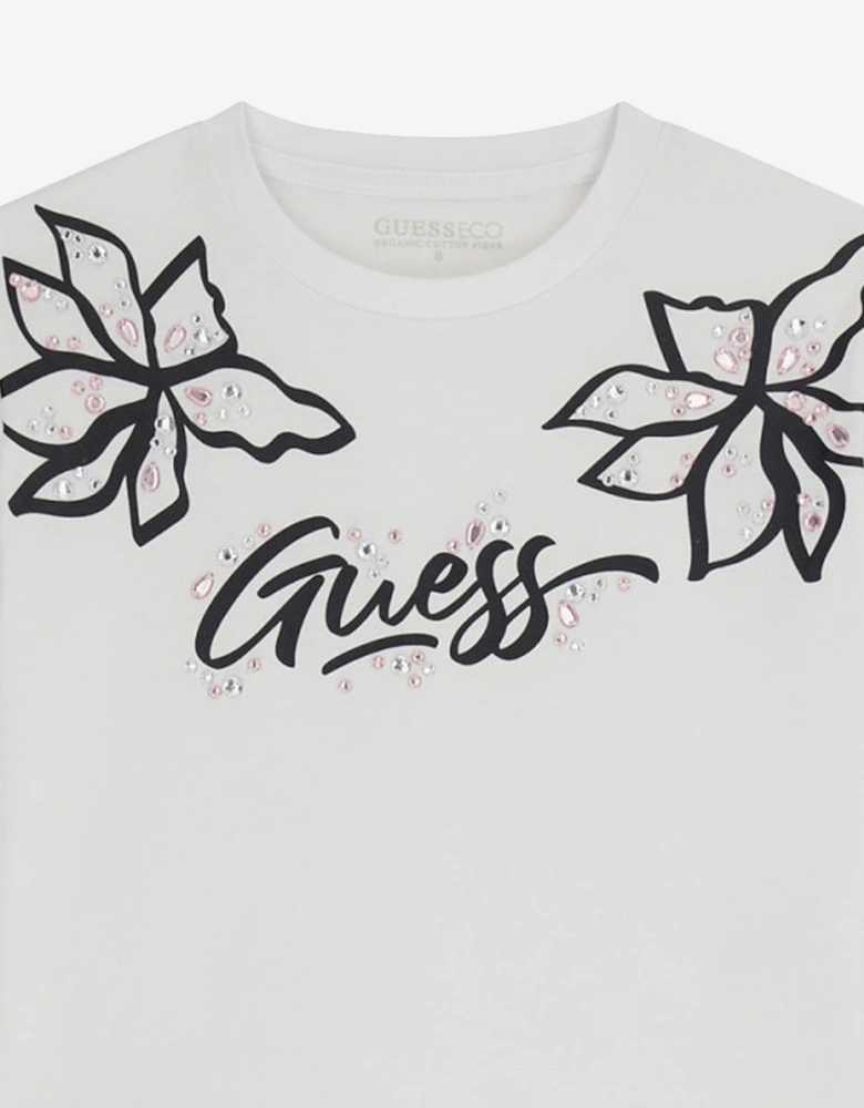 Girls Midi Logo T-Shirt in White